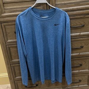 Nike Men's Heathered Blue Long Sleeve Tee